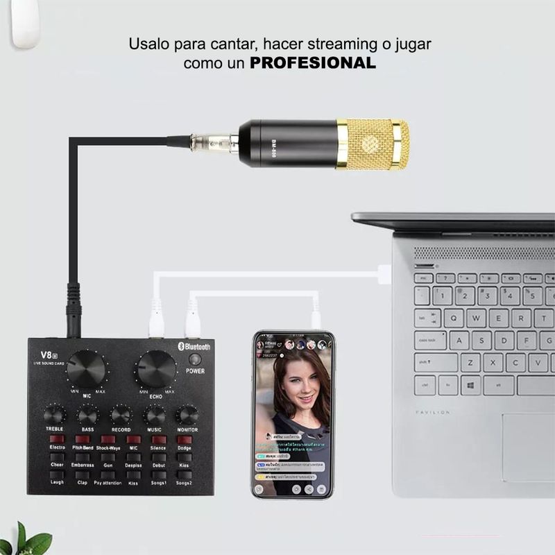 Microfono-Profesional-con-Consola-Tarjeta-de-Sonido-Bm-800-Dreizt-Black