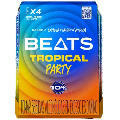 Ready To Drink (RTD) BEATS Tropical Paquete 4un Lata 473ml