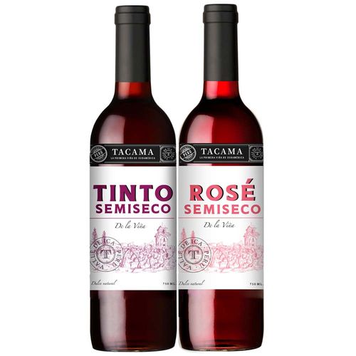 Vino Tinto TACAMA Semiseco + Rose Paquete 2un Botella 750ml