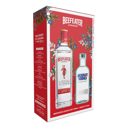 Gin BEEFEATER London Dry Botella 700ml + Vodka ABSOLUT Botella 375ml