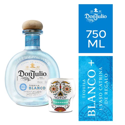 Tequila Blanco DON JULIO Botella 750ml + Mug Catrina