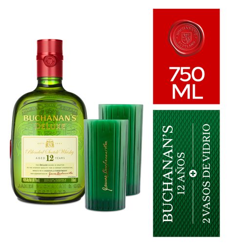 Whisky BUCHANAN'S Botella 750ml + 2 Vasos