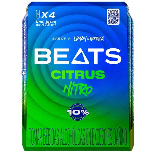 Ready To Drink (RTD) BEATS Citrus Paquete 4un Lata 473ml