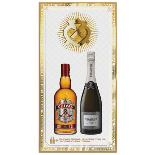 Whisky CHIVAS REGAL 12 Años Botella 700ml + Espumante RICCADONNA Asti Botella 750ml