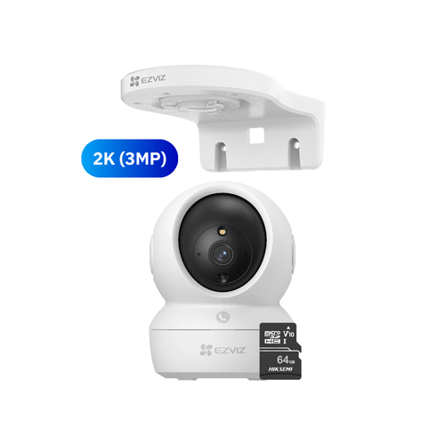 Cámara Inalámbrica Wifi 360º para interiores H6C 2K 3MP + Soporte de montaje + Micro SD64gb - Ezviz