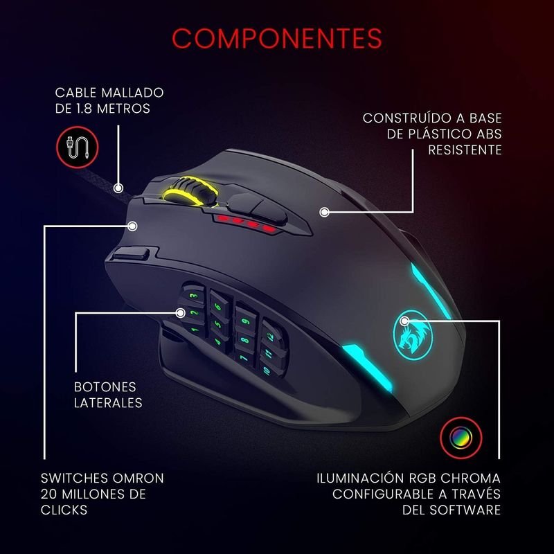 Redragon---Mouse-Impact-M908-Wired-12400-dpi---Negro