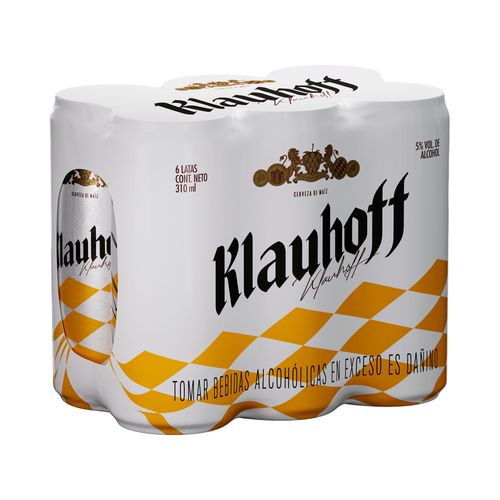 Cerveza KLAUHOFF Lata 310ml Paquete 6un