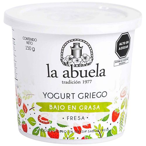 Yogurt Griego de Fresa LA ABUELA Bajo en Grasa Envase 150g