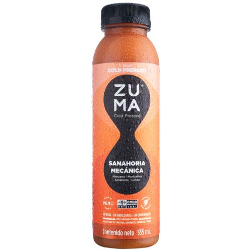 Jugo ZUMA Cold Pressed Sanahoria Mecánica Botella 355ml