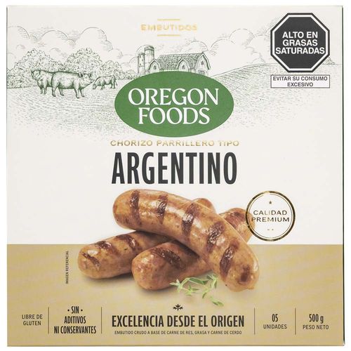 Chorizo Parrilerro Argentino OREGON FOOD'S Caja 5un