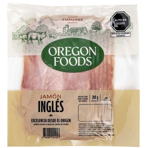 Jamón Inglés OREGON FOOD'S Paquete 200g