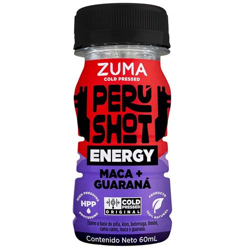 Jugo ZUMA Cold Pressed Perú Shot Energy Botella 60ml