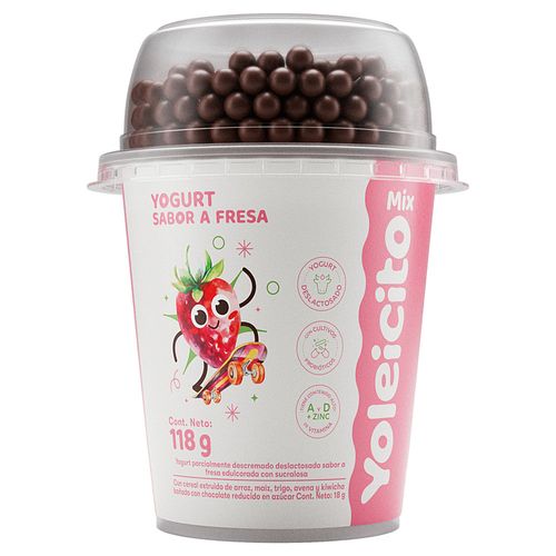 Yogurt Mix YOLEICITO Sabor a Fresa Vaso 118g