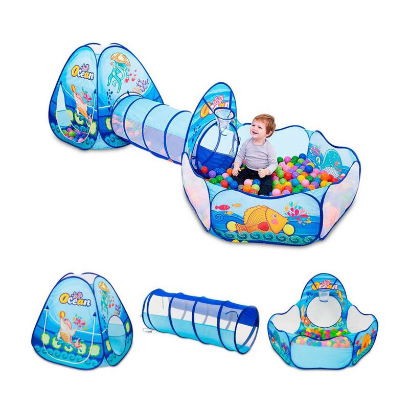 Everbest-Carpa-Tunel-Con-Piscina-Azul-3-En-1