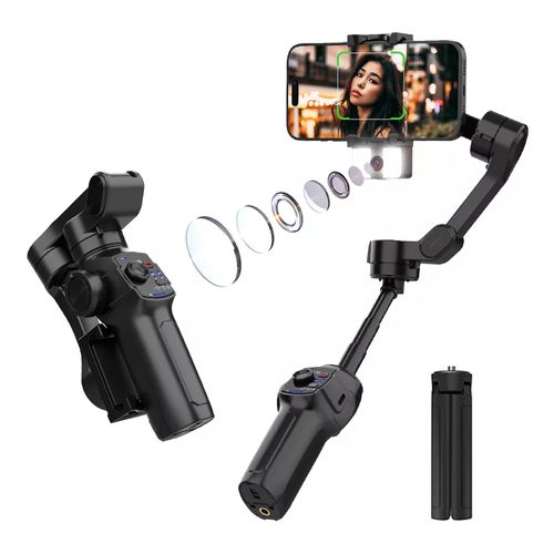 Gimbal Profesional Extendible de cardán L9 3 Ejes AXIS , LED y Trípode