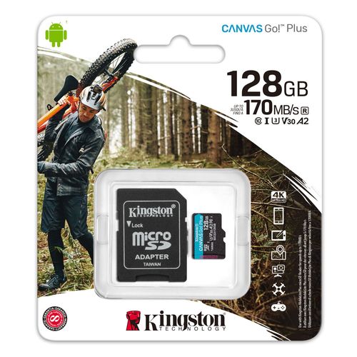 Memoria Micro SD 128GB Kingston CANVAS Go! Plus 170MB/s