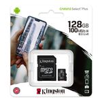 Memoria-Micro-SD-128GB-Kingston-A1-CANVAS-Select-Plus-Clase-10