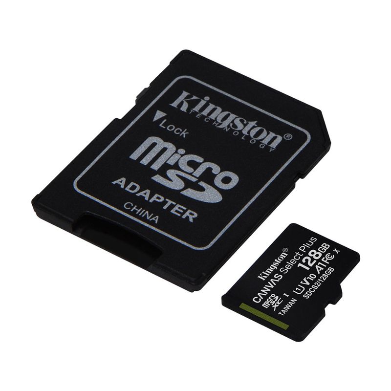 Memoria-Micro-SD-128GB-Kingston-A1-CANVAS-Select-Plus-Clase-10