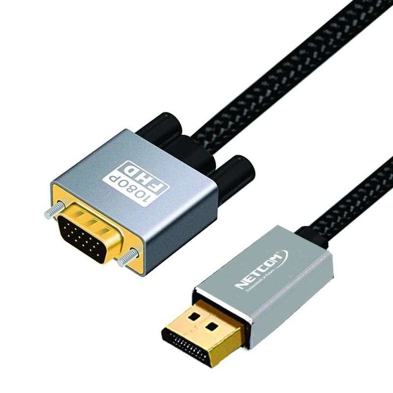 Cable-Displayport-a-VGA-Netcom-Macho-18-Metros-4k-DP-a-VGA-1080p