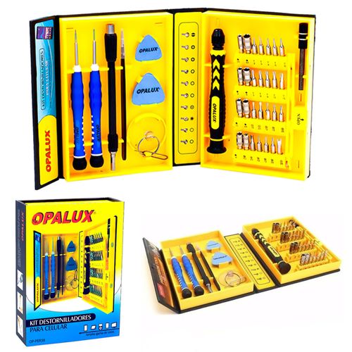 Kit destornilladores para celular 38 en 1 Opalux herramienta precisión