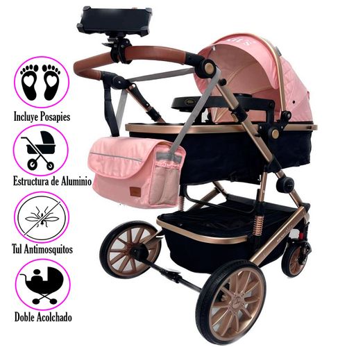 Coche Moisés Baby Kits Milán II Edición 2023 Rosado