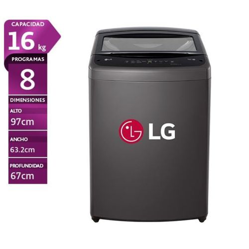 Lavadora LG 16 kg Carga Superior TurboDrum™ WT16BVTB Negra - Motor Smart Inverter (MUNDO ELECTRONICO