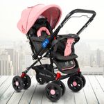 Coche-Cuna-Baby-Happy-«VINTAGE-CLASIC»-Pink