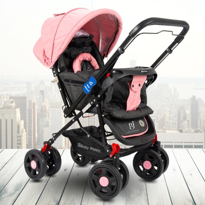 Coche-Cuna-Baby-Happy-«VINTAGE-CLASIC»-Pink