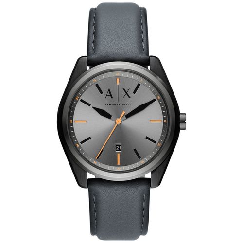Reloj Armani Exchange Hombre Giacomo AX2859 Fecha Correa de Cuero y Dial Gris