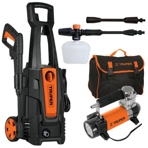 Combo hidrolavadora alta Presión 1800PSI + compresor de aire linterna