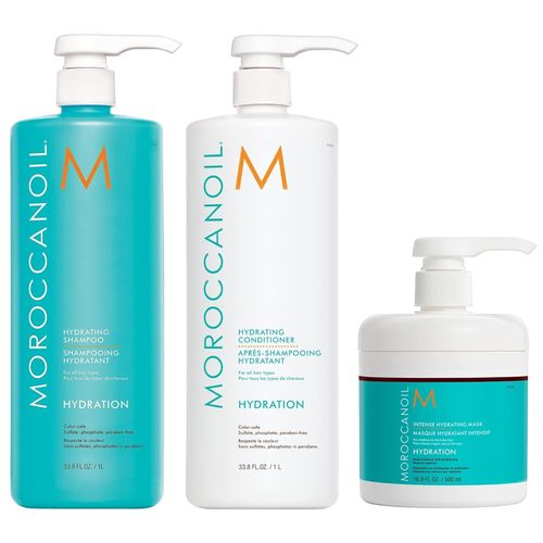 Shampoo 1000ml + Acondicionador + Mascarilla Moroccanoil Hydration