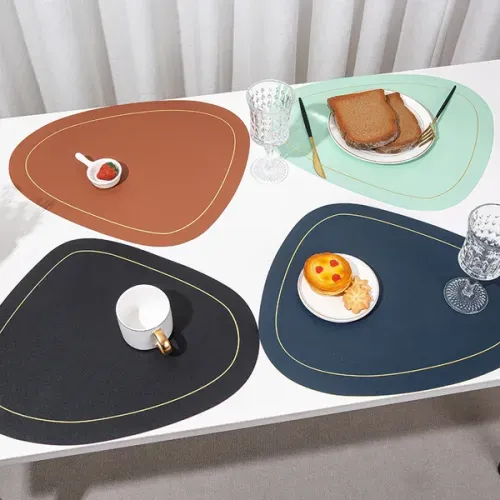 TableDine™ - Pack de 4 Tapetes Reversibles Individuales de Mesa de Comedor: Diseño Ovalado para una