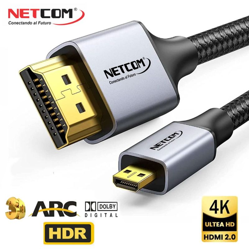 Cable-Micro-Hdmi-a-Hdmi-10-Metros-NETCOM-20-4K-60-Hz-ULTRA-HD-eARC