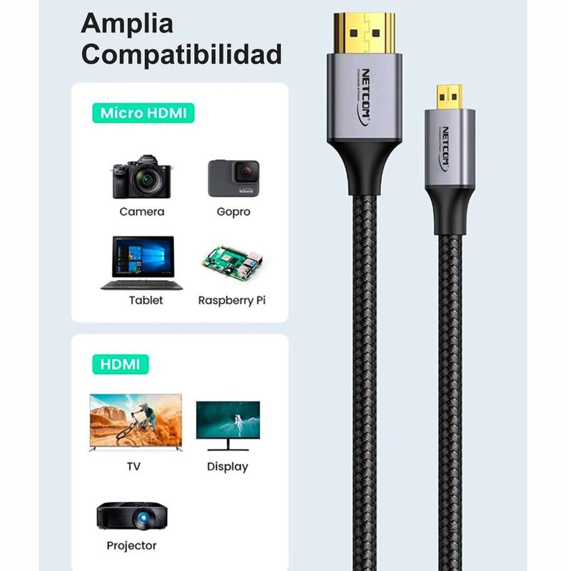 Cable-Micro-Hdmi-a-Hdmi-10-Metros-NETCOM-20-4K-60-Hz-ULTRA-HD-eARC