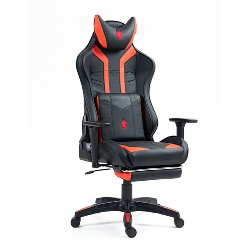 Silla Gamer Dreizt Devil Series Rojo Pro 180° Reclinable Alta Calidad Con Posapies