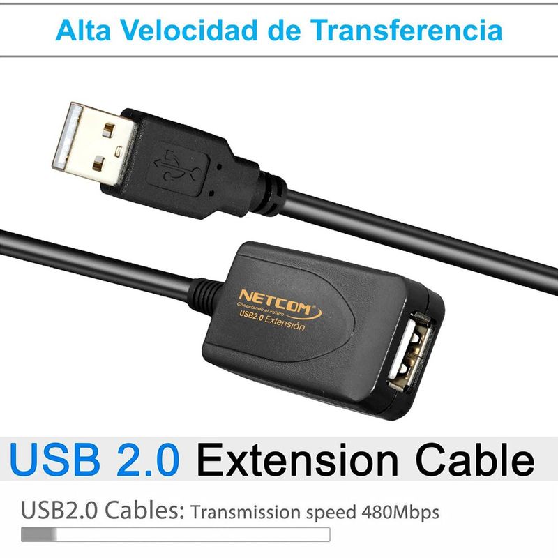Cable-Extension-USB-20-Activo-Netcom-Macho-a-Hembra-15-Metros