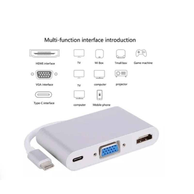 Adaptador-convertidor-Tipo-C-A-Hmdi-Usb-30-Vga-Audio-tipo-C-5-En-1
