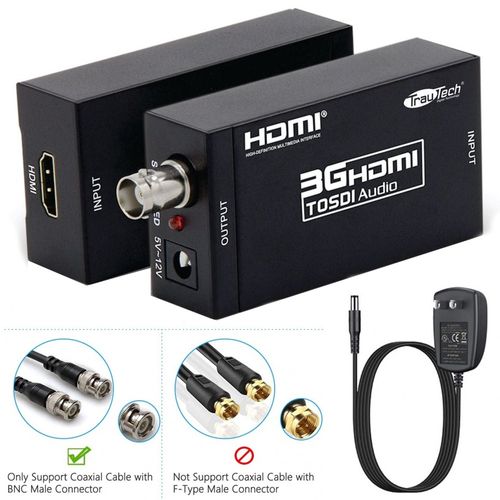 Convertidor HDMI a SDI metálico TRAUTECH 1080p camaras