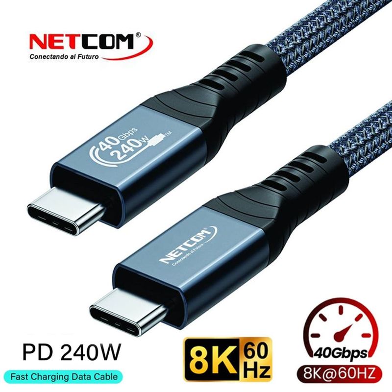 Cable-USB-C-Thunderbolt-4-NETCOM-60Hz-40Gbps-8K-PD-240W-1-Metro