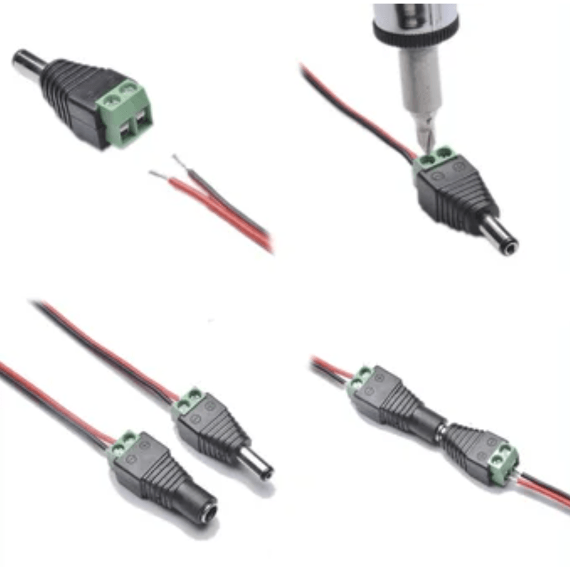 100-pares-conector-hembra-macho-DC-para-cable-de-camara-CCTV-tiras-led