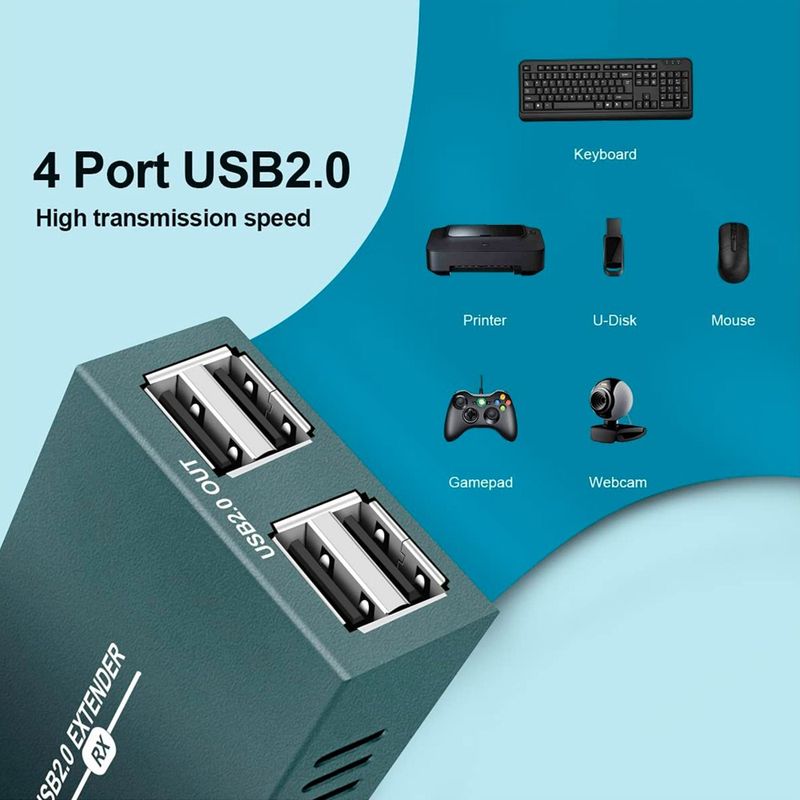 Extension-USB-20-200-metros-4-USB-cat-5-cat-6-y-cat-7-TX-RX-RJ45
