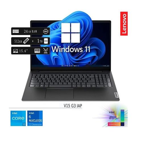 Laptop Nueva Lenovo V15 G3 IAP Core I3 12va Gen 24GB RAM 512GB SSD  1TB HDD