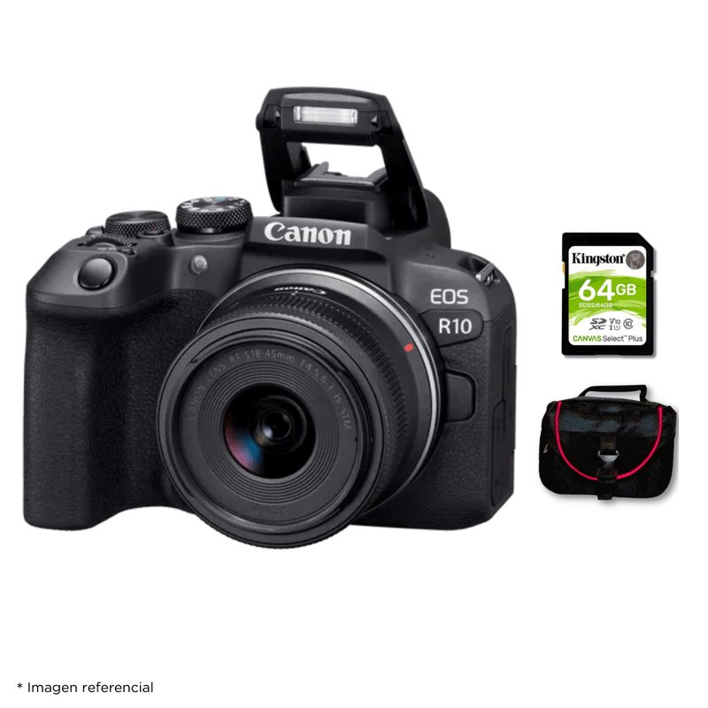 Camara-Canon-EOS-R10---Lente-RF-S-18-45mm---Kit-Basico-de-Accesorios