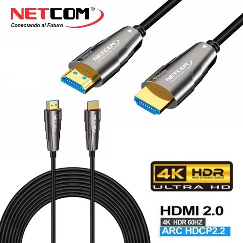 Cable Hdmi 2.0 Premium Fibra óptica 30 Metros HDCP 2.2 HDR ARC 3D