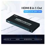 Switch-HDMI-20-8-Puertos-4K-60Hz-3D-HDR-HDCP-22-8x1-18GBps-NETCOM