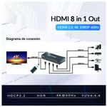 Switch-HDMI-20-8-Puertos-4K-60Hz-3D-HDR-HDCP-22-8x1-18GBps-NETCOM