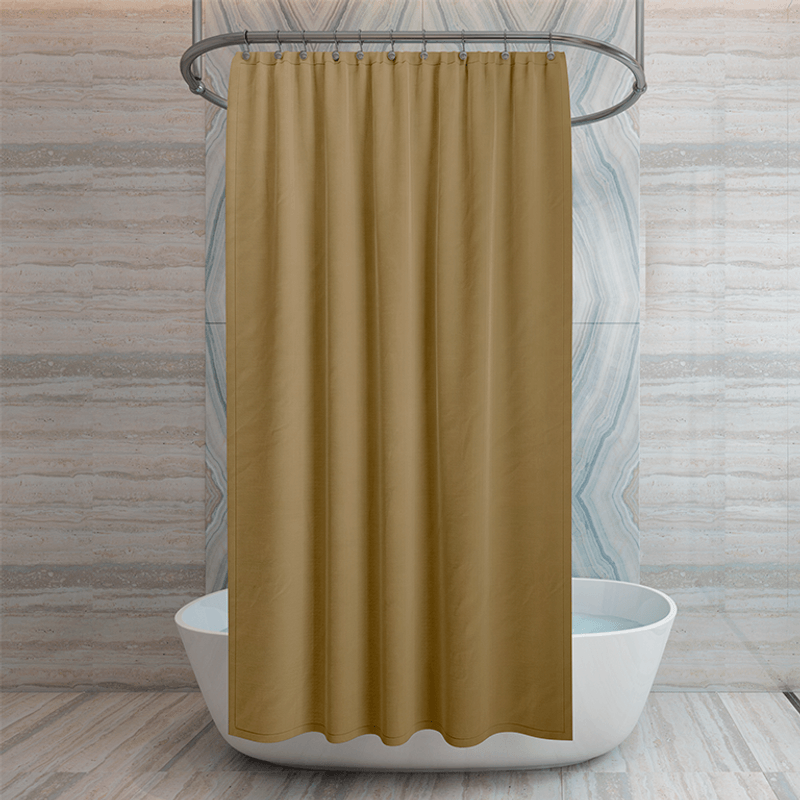 Cortina-para-Baño-Impermeable-Lisa-Marron