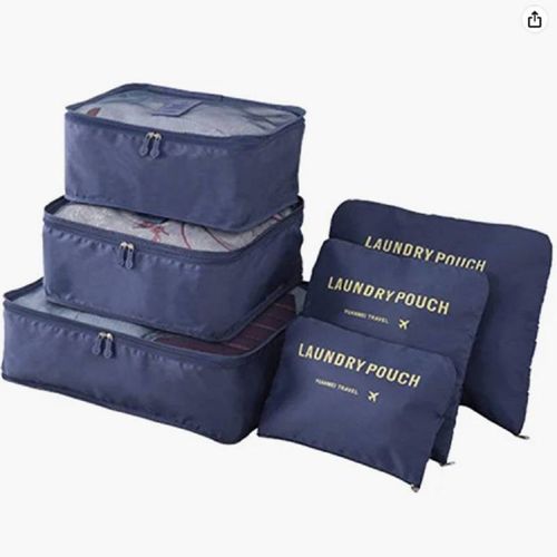 Set Organizadores de Maleta Bolsas Impermeable para Viaje Azul 6PCS