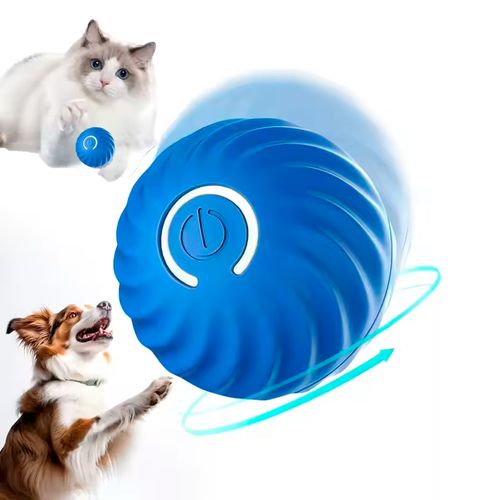 Juguete para Gatos y Perros Pelota Saltarín con Luces Recargable 5.5cm Azul