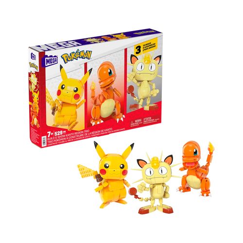 Mega Pokemon Pikachu Charmander Meowth 529 Piezas